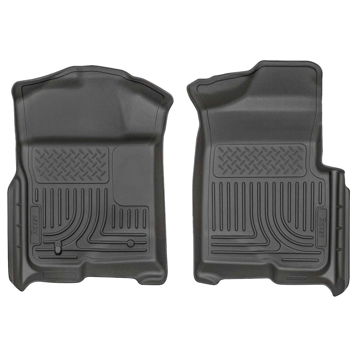 Husky Liners | Weatherbeater Front Floor Liners For 2009-2014 F-150 Husky Liners | 18331 in black rubber with textured surface.