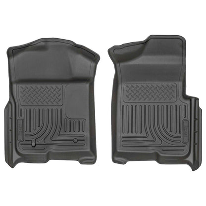 Husky Liners | Weatherbeater Front Floor Liners For 2009-2014 F-150 Husky Liners | 18331 in black rubber with textured surface.