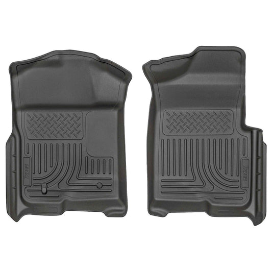 Husky Liners | Weatherbeater Front Floor Liners For 2009-2014 F-150 Husky Liners | 18331 in black rubber with textured surface.