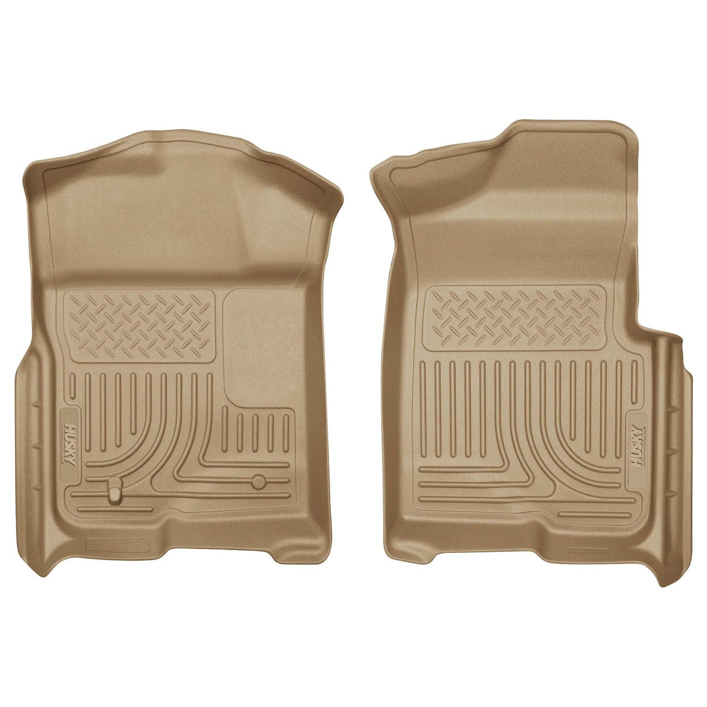 Husky Liners | Weatherbeater Front Floor Liners For 2009-2014 F-150 Husky Liners | 18333 in tan color, designed for durable protection.