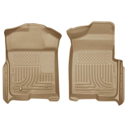 Husky Liners | Weatherbeater Front Floor Liners For 2009-2014 F-150 Husky Liners | 18333 in tan color, designed for durable protection.