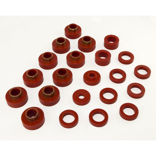 RUGGED RIDGE | 18351.03 | Body Mount Kit, Red, 80-86 Cj7, 22 Pieces