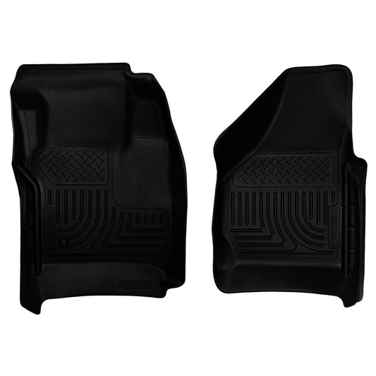 Husky Liners | Weatherbeater Front Floor Liners For 2008-2010 F-250/F-350/F-450 Super Duty Husky Liners | 18381 in black