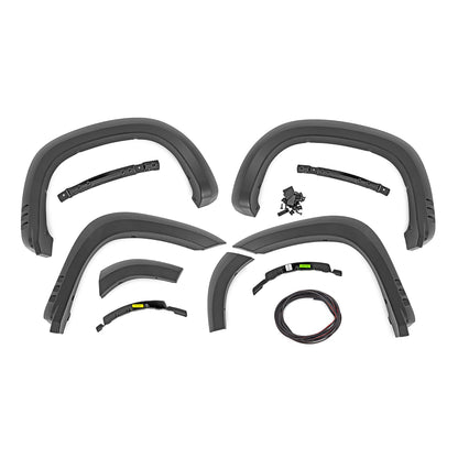 ROUGH COUNTRY Fender Flares | SF1 | GB8 Mosaic Black | Chevy Silverado 1500 2WD/4WD (2019-2026 & Refresh) | F-C319201A-GB8