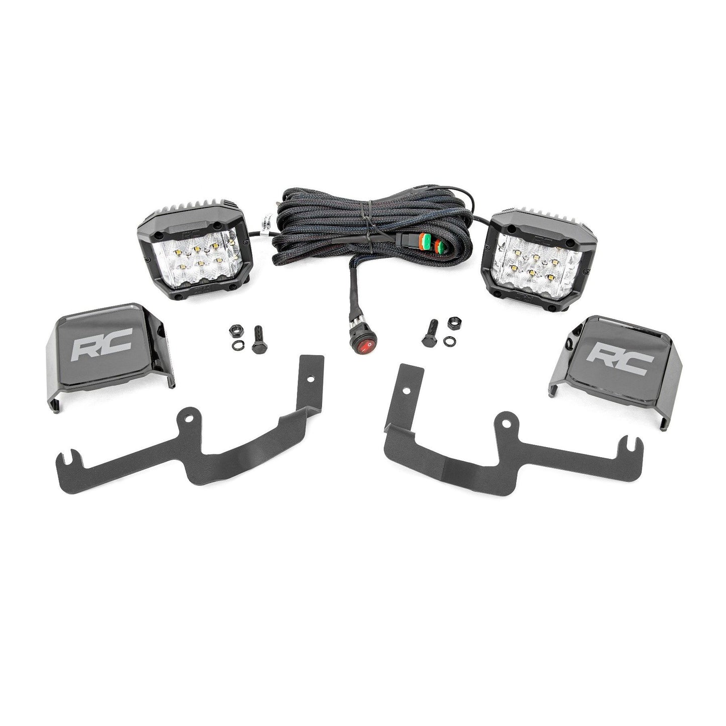 ROUGH COUNTRY LED Light Kit | Ditch Mount |  3" OSRAM | Wide | Chevy Silverado 1500 (19-24) | 70845