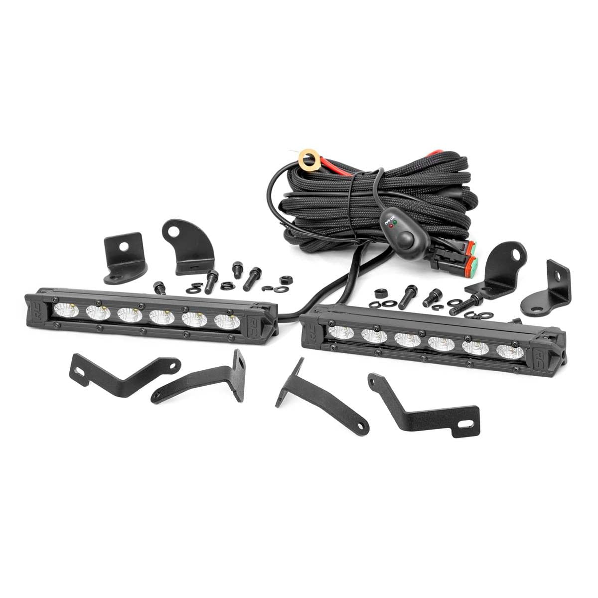 ROUGH COUNTRY LED Light Kit | Bumper Mount | 6" Black Slimline Pair | Ford Ranger (19-23) | 70829