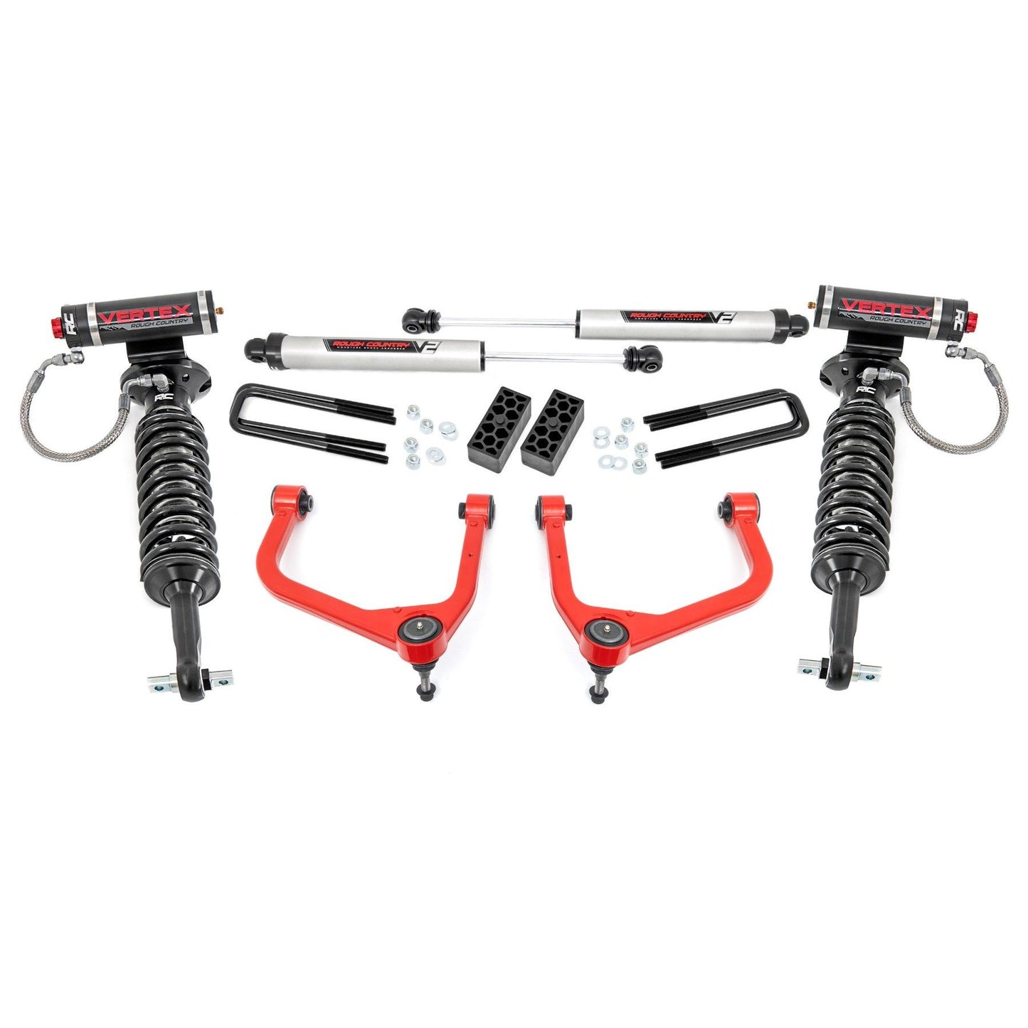 ROUGH COUNTRY 3.5 Inch Lift Kit | Vertex/V2 | Chevy Silverado 1500 2WD/4WD (2019-2024 & Classic) | 29557RED