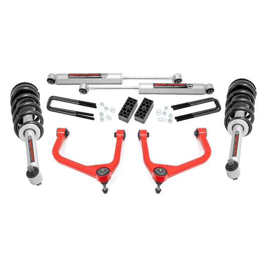 ROUGH COUNTRY 3.5 Inch Lift Kit | N3 Struts | Chevy Silverado 1500 2WD/4WD (2019-2024 & Classic) | 29532RED