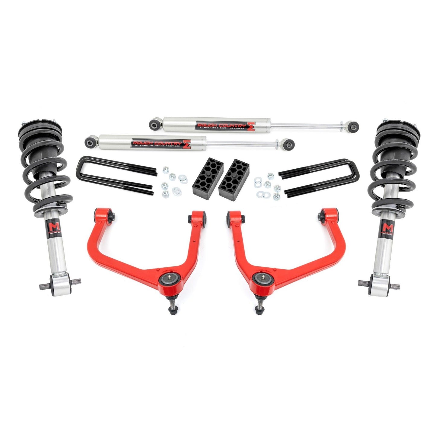ROUGH COUNTRY 3.5 Inch Lift Kit | M1 Struts/M1 | Chevy Silverado 1500 2WD/4WD (2019-2024 & Classic) | 29540RED