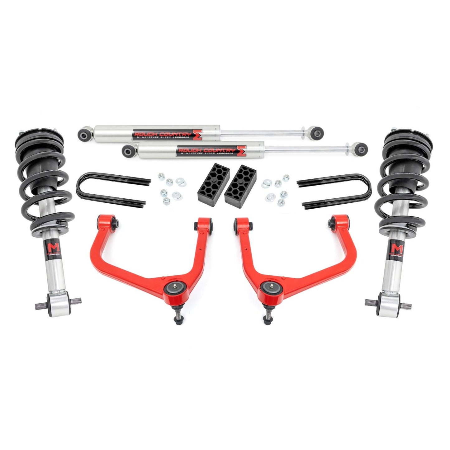 ROUGH COUNTRY | 3.5 Inch Lift Kit  M1  Rear Mono Leaf  Chevy Silverado 1500 (22-24) | 28240RED