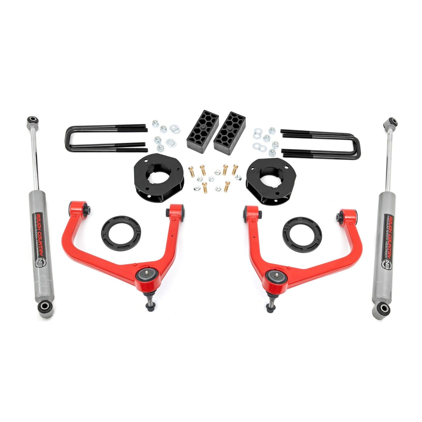 ROUGH COUNTRY 3.5 Inch Lift Kit | Chevy Silverado 1500 2WD/4WD (2019-2024 & Classic) | 29531RED