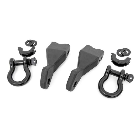 ROUGH COUNTRY Tow Hook Brackets | D-Ring Combo | Chevy Silverado 1500 2WD/4WD (2019-2025 & Classic) | RS155