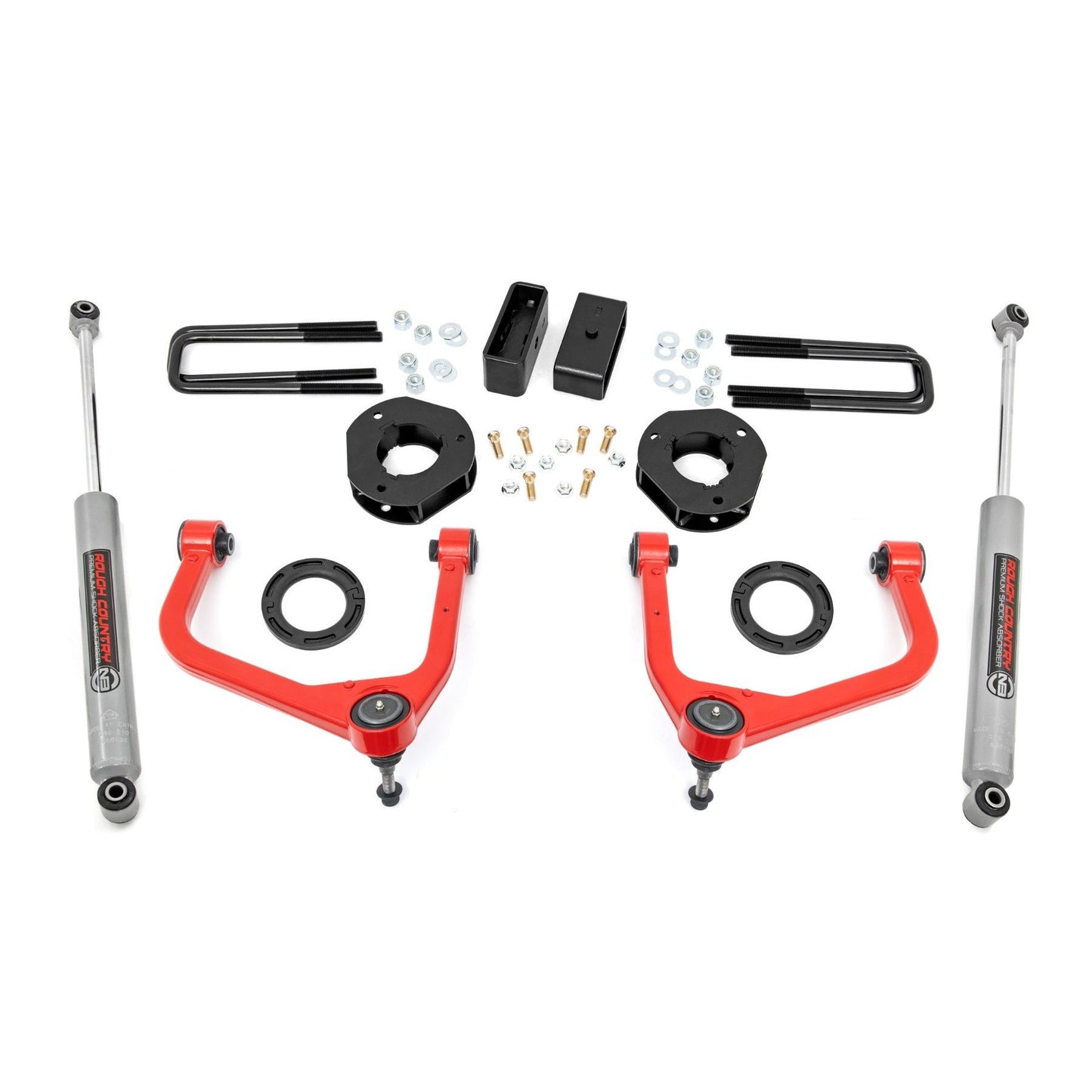 ROUGH COUNTRY 3.5 Inch Lift Kit | GMC Sierra 1500 2WD/4WD (2019-2025 & Classic) | 22630RED