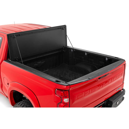 ROUGH COUNTRY Hard Tri-Fold Flip Up Bed Cover | 5'10" Bed | Chevy/GMC Sierra 1500 (19-26)/Silverado 1500 (19-26)  | 49120580