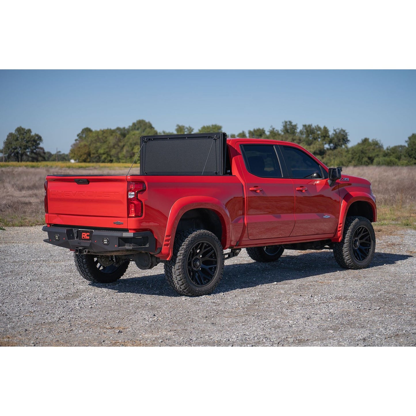 ROUGH COUNTRY Hard Tri-Fold Flip Up Bed Cover | 5'10" Bed | Chevy/GMC Sierra 1500 (19-26)/Silverado 1500 (19-26)  | 49120580