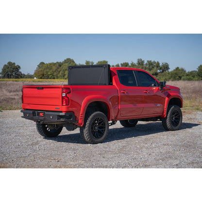 ROUGH COUNTRY Hard Tri-Fold Flip Up Bed Cover | 5'10" Bed | Chevy/GMC Sierra 1500 (19-26)/Silverado 1500 (19-26)  | 49120580