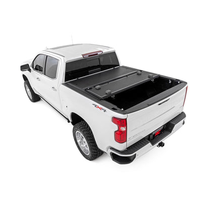 ROUGH COUNTRY Hard Low Profile Bed Cover | 5'9" Bed | Rail Caps | Chevy/GMC 1500/2500HD/3500HD (14-19 & Classic) | 47119551B