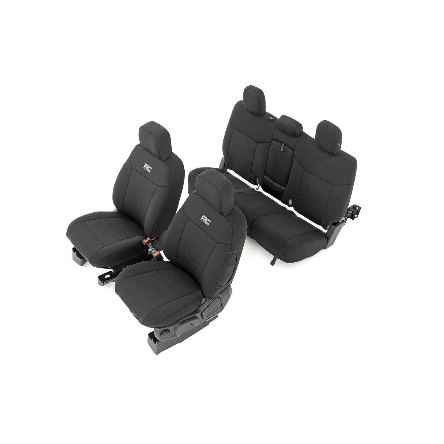 ROUGH COUNTRY Seat Covers | FR Bucket and RR Bench | Ford Ranger 2WD/4WD (2019-2025) | 91056A