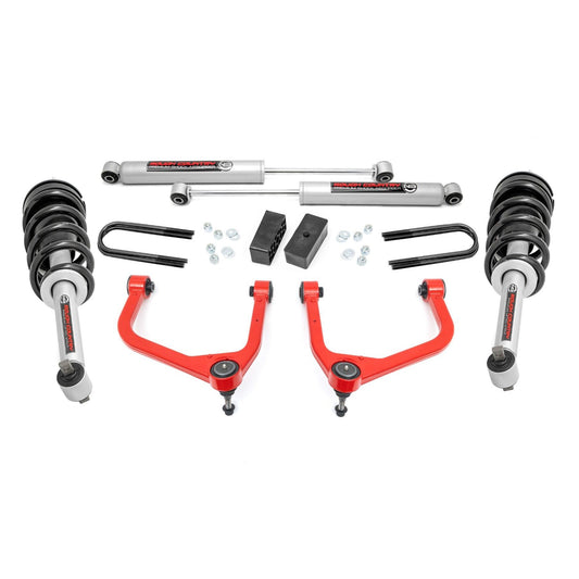 ROUGH COUNTRY 3.5 Inch Lift Kit | Mono Leaf Rear | N3 Struts | GMC Sierra 1500 (25-26) | 28831RED_A