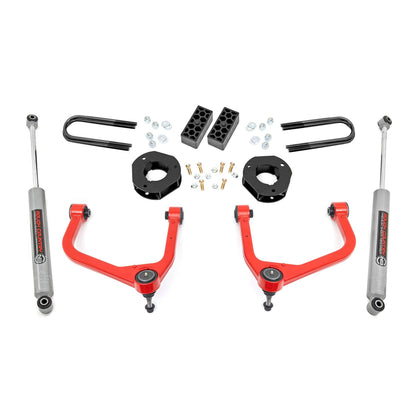 ROUGH COUNTRY 3.5 Inch Lift Kit | Rear Mono Leaf | Chevy Silverado 1500 2WD/4WD (2022-2024) | 28230RED
