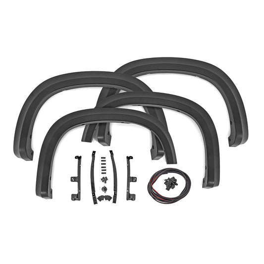 ROUGH COUNTRY | Sport Fender Flares  G42 White Sands  Chevy Silverado 1500 2WD/4WD (19-26) | S-C12210-G42