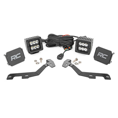 ROUGH COUNTRY LED Light Kit | Ditch Mount | 2" Black Pair | Spot | Ram 1500 2WD/4WD (19-25) | 82290