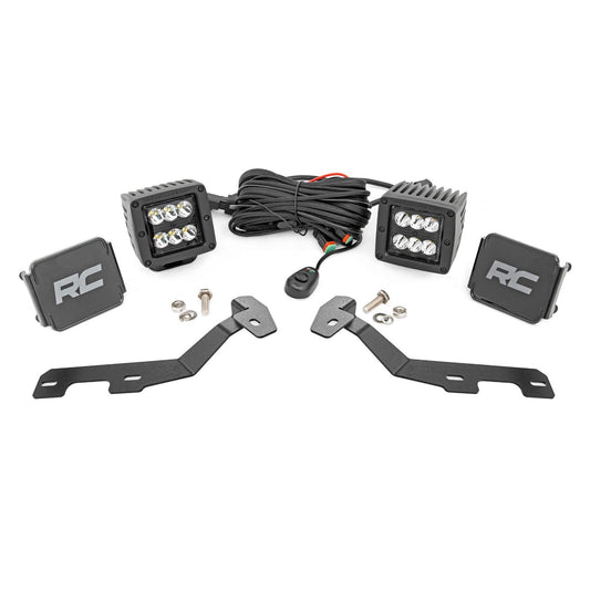 ROUGH COUNTRY LED Light Kit | Ditch Mount | 2" Black Pair | Spot | Ram 1500 2WD/4WD (19-25) | 82290