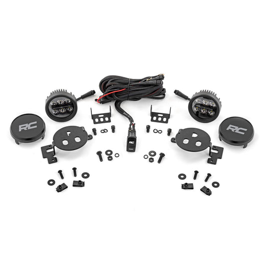 ROUGH COUNTRY | LED Fog Light Kit  3.5 Inch Round Black Series  Amber DRL  Ram 1500 (2019-2024) | 30005