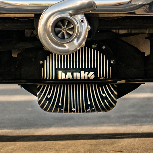 BANKS POWER | Ram-Air Differential Cover Kit Satin Black/Machined with Hardware 01-19 Chevy/GMC 03-24 Ram With Aam 11.5 Inch Or 11.8 Inch 14 Bolt Rear Axle | 19249