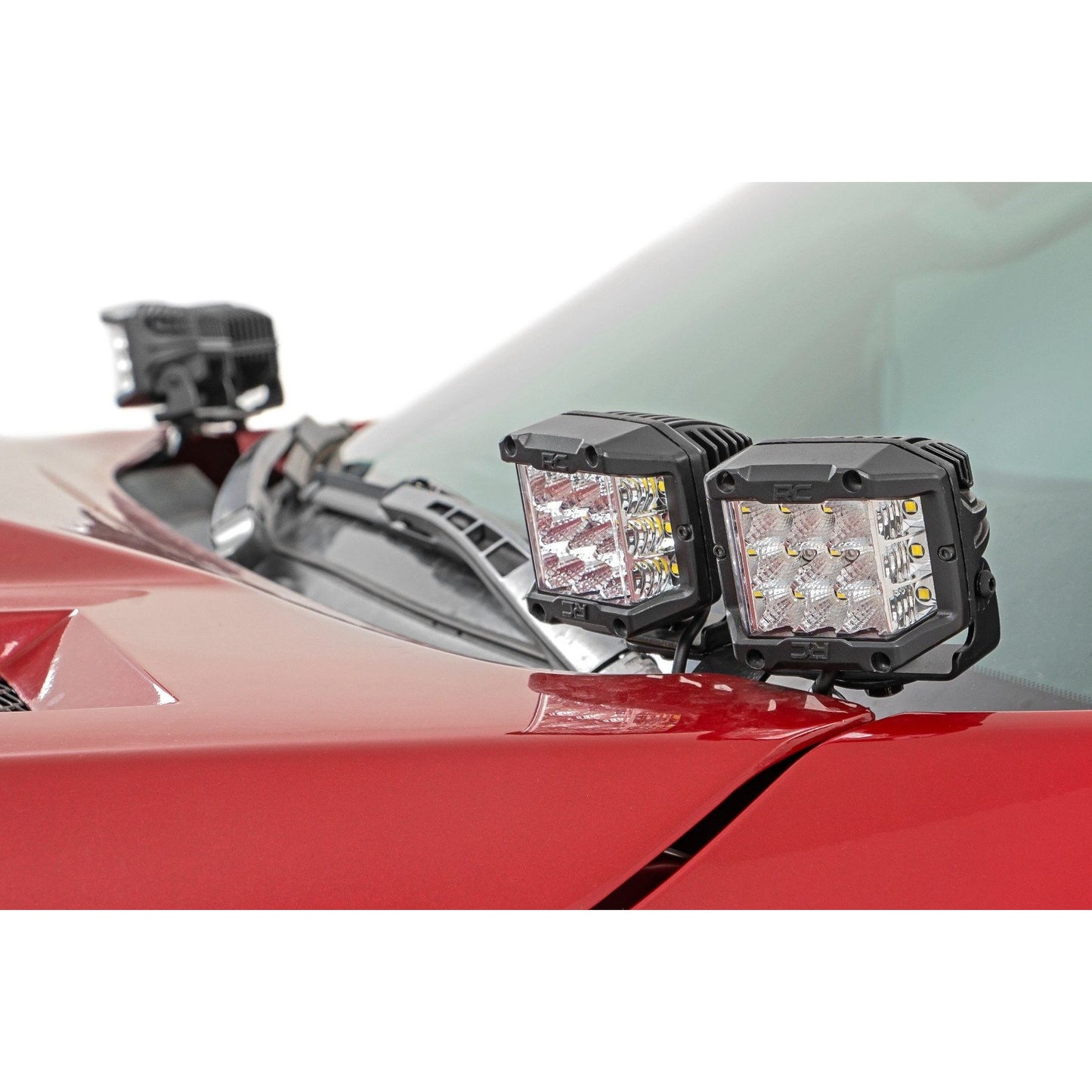ROUGH COUNTRY LED Light Kit | Ditch Mount | Dual 2" Black Pairs | White DRL | Toyota Tundra (14-21) | 70837