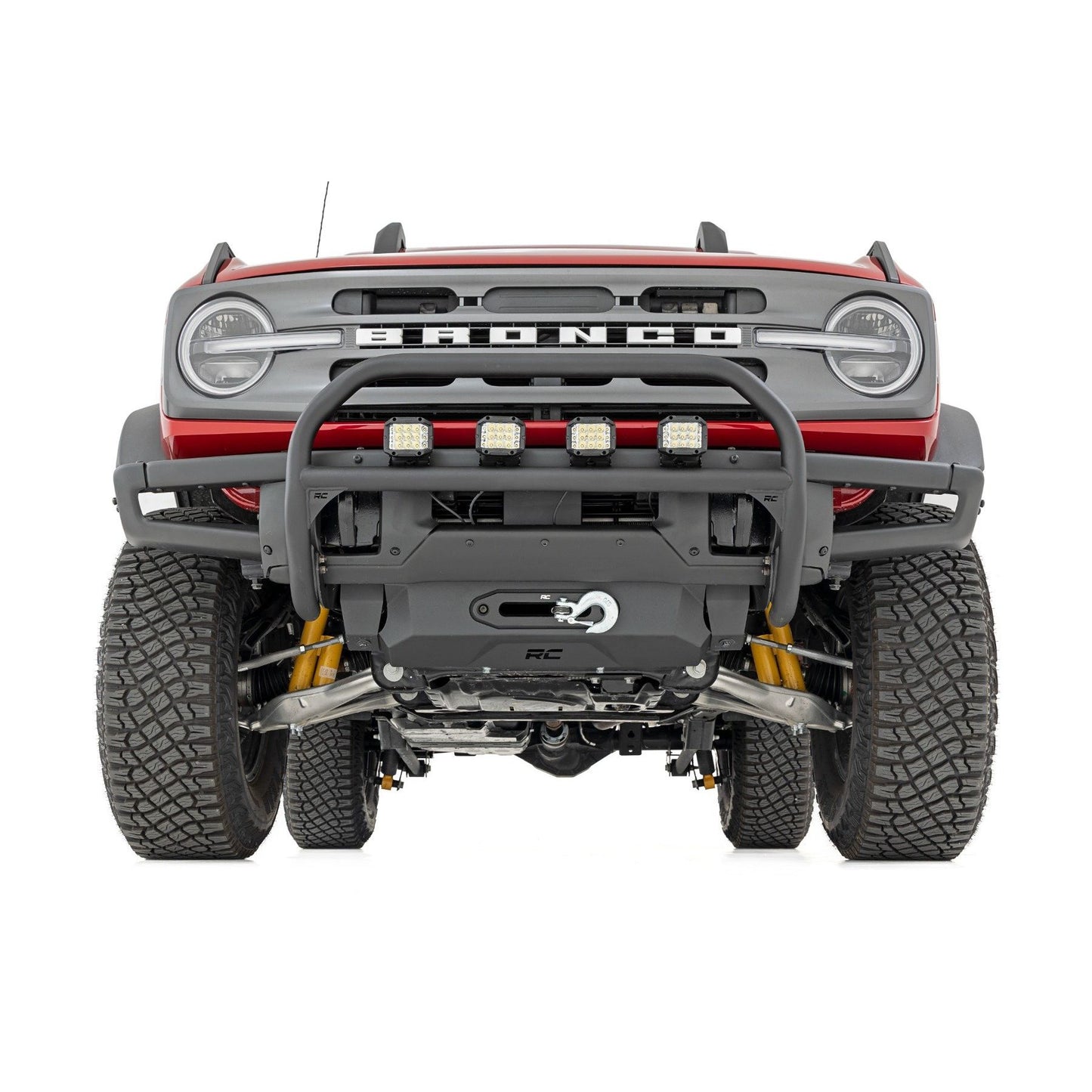 ROUGH COUNTRY Nudge Bar | 20 Inch BLK DRL Single Row LED | OE Modular Steel | Ford Bronco (21-25) | 51102