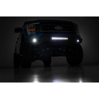 ROUGH COUNTRY High Clearance Front Bumper | LED Lights & Skid Plate | Ford F-150 (21-23) | 10809A