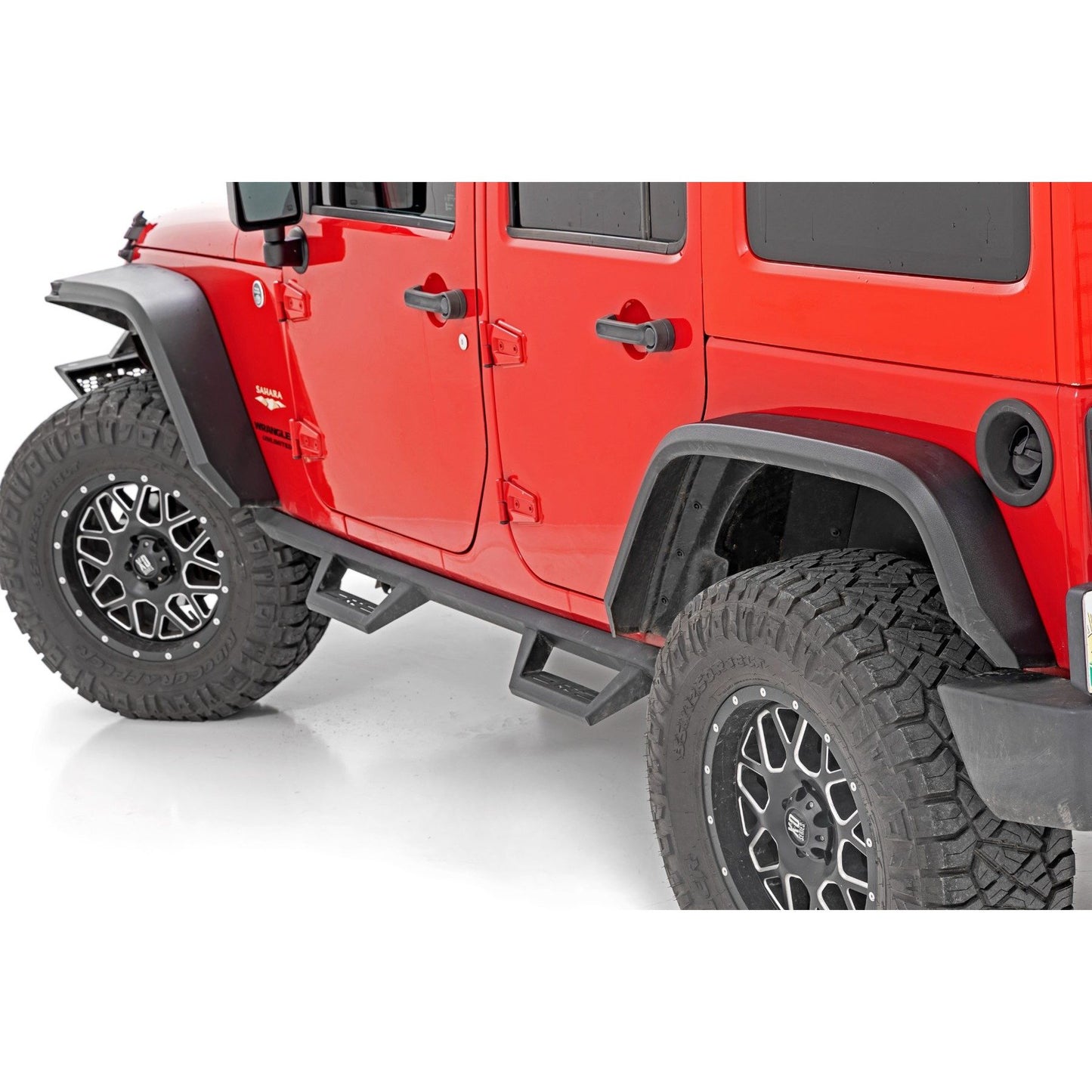 ROUGH COUNTRY High Clearance LED Flat Fender Flare Kit | UV Treated | Jeep Wrangler JK (07-18) | 99037