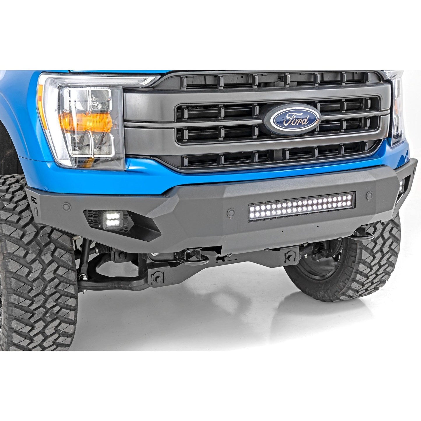ROUGH COUNTRY High Clearance Front Bumper | LED Lights & Skid Plate | Ford F-150 (21-23) | 10809A