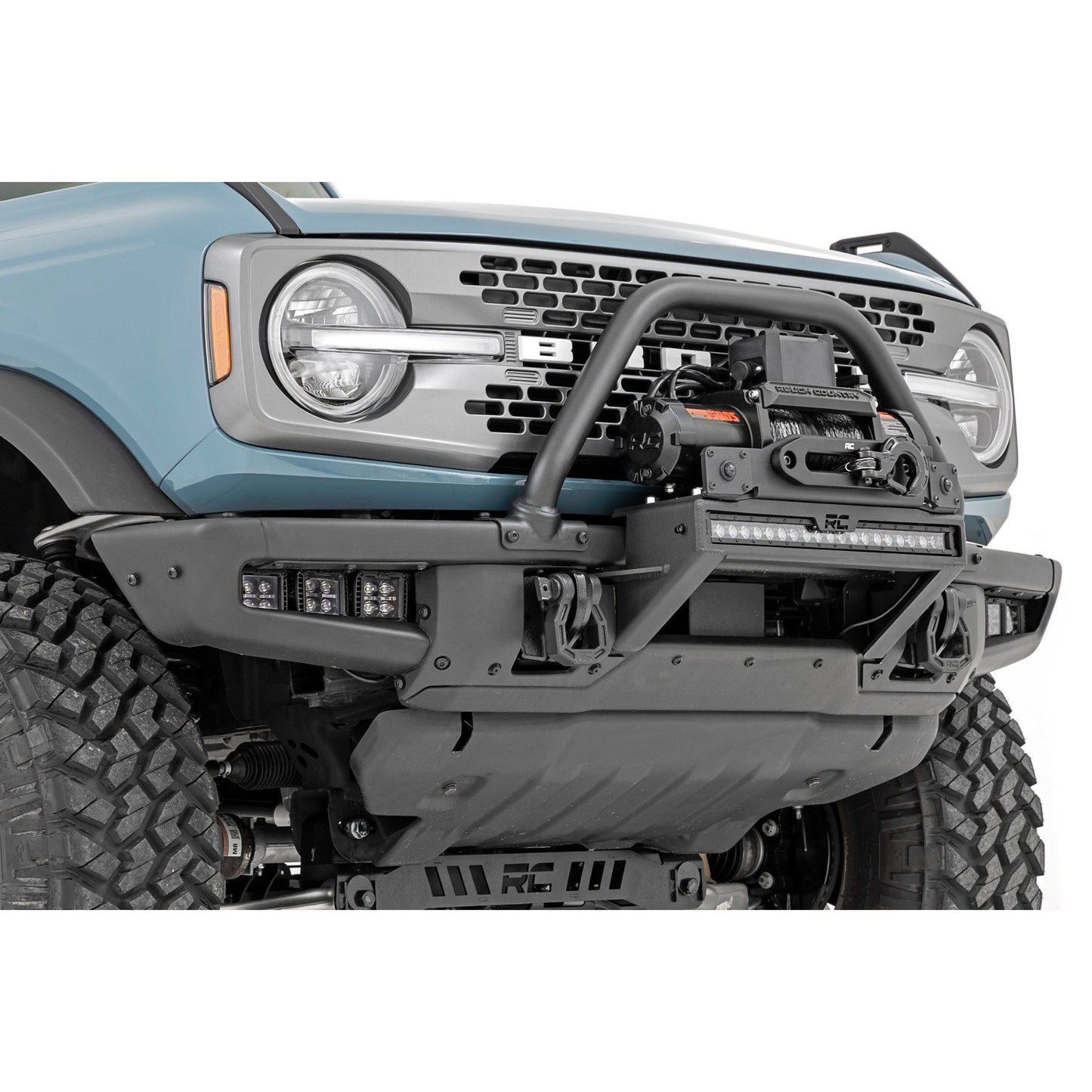 ROUGH COUNTRY LED Light Kit | Fog Mount | Triple 2" Black Pair | Spot/Flood | Ford Bronco (21-25) | 51140