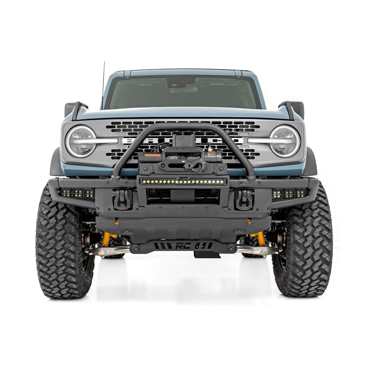 ROUGH COUNTRY LED Light Kit | Fog Mount | Triple 2" Black Pair | Spot | Ford Bronco (21-25) | 51085