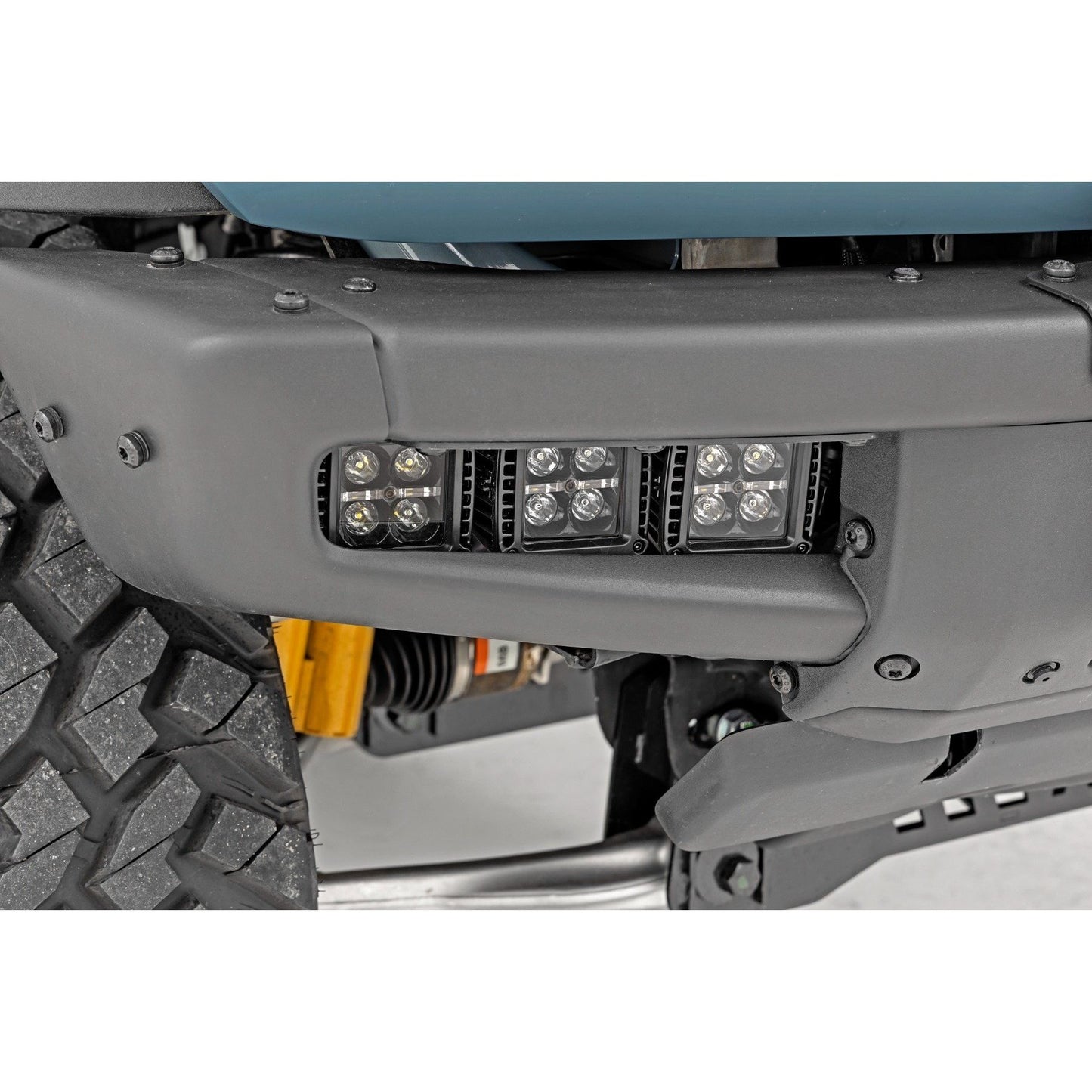 ROUGH COUNTRY LED Light Kit | Fog Mount | Triple 2" Black Pair | White DRL | Ford Bronco (21-25) | 51087