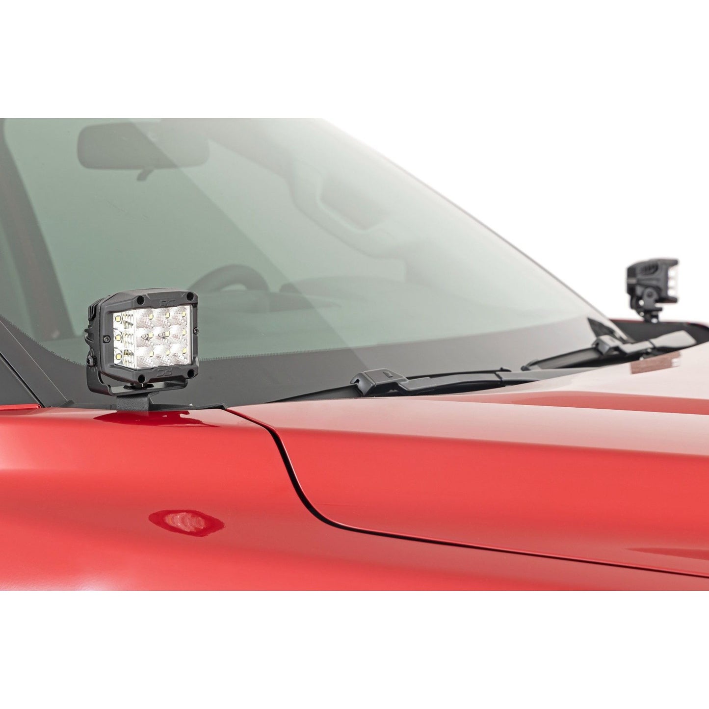 ROUGH COUNTRY LED Light Kit | Ditch Mount | 2" Black Pair | Amber DRL | Toyota Tundra (22-25) | 71074