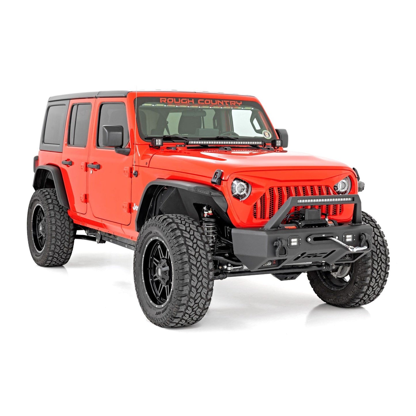 ROUGH COUNTRY High Clearance LED Flat Fender Flare Kit | UV Treated | Jeep Wrangler JL (18-24) | 99036