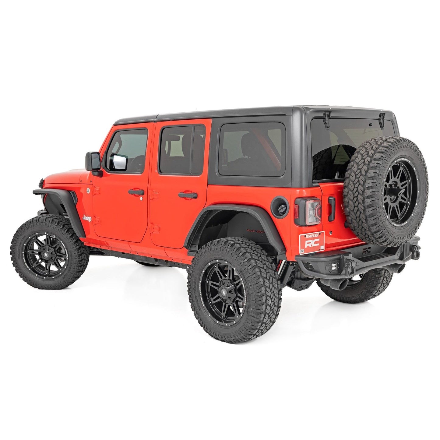 ROUGH COUNTRY High Clearance LED Flat Fender Flare Kit | UV Treated | Jeep Wrangler JL (18-24) | 99036