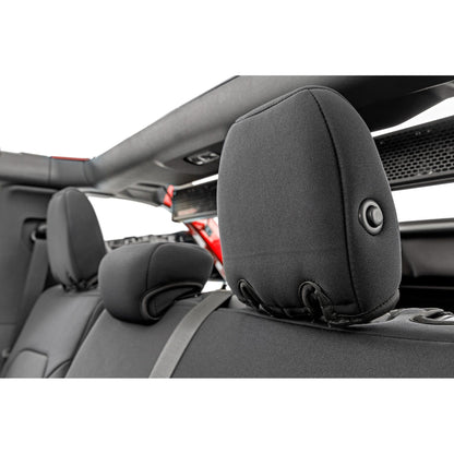 ROUGH COUNTRY Seat Covers | Bucket Seats |W/Fold Down RR Armrest |FR & RR | 4DR | Ford Bronco (21-25) | 91059