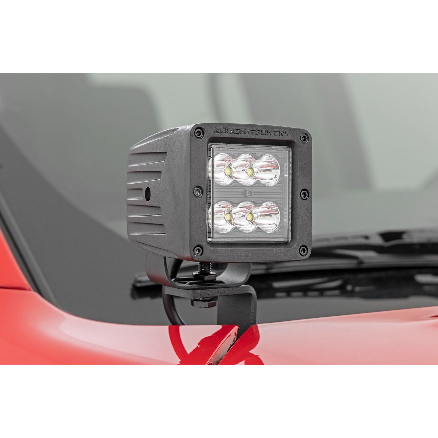 ROUGH COUNTRY LED Light Kit | Ditch Mount | 2" Black Pair | Amber DRL | Nissan Frontier (22-25) | 71067