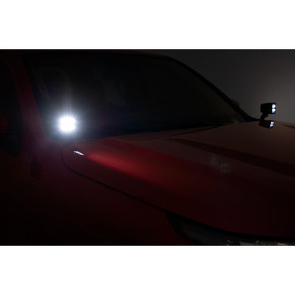 ROUGH COUNTRY 2 Inch Black Series LED Light Pods | Spot | Square | 70903BL
