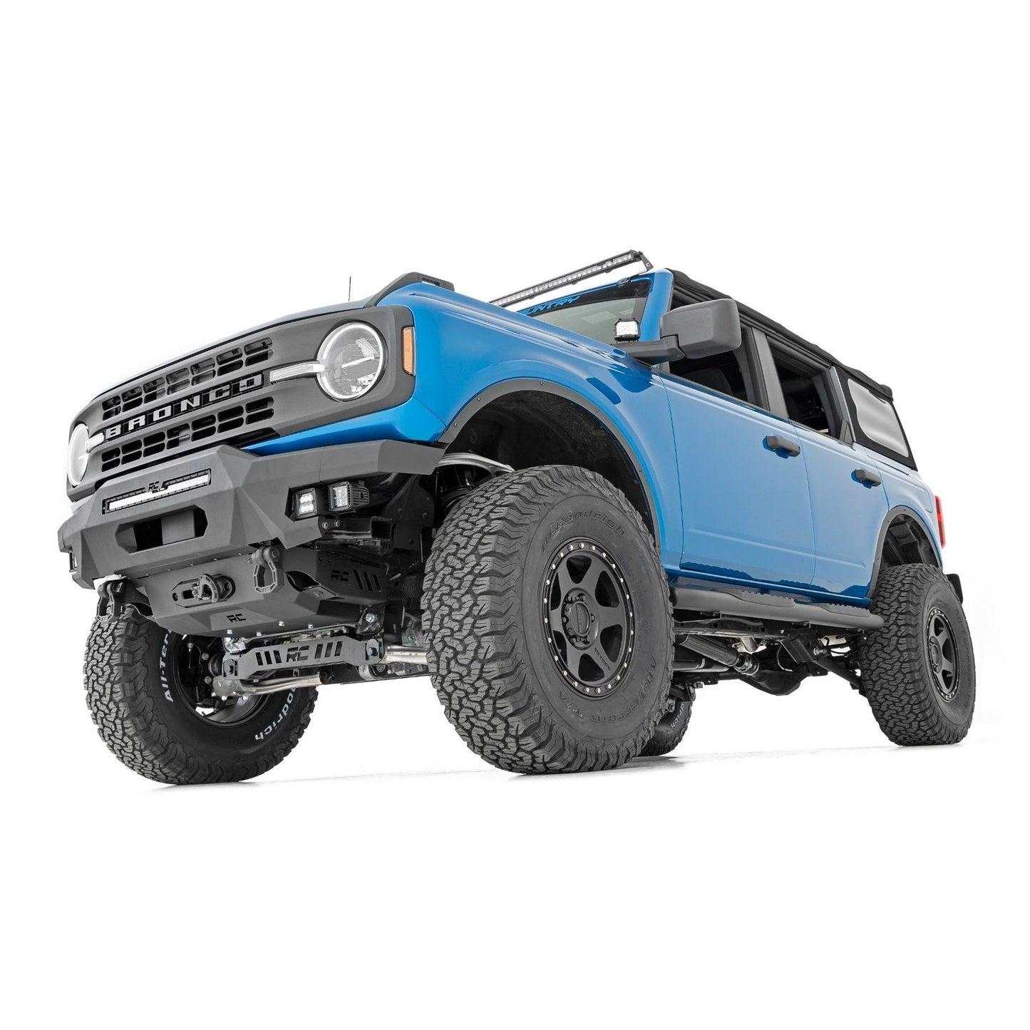 ROUGH COUNTRY Oval Nerf Step | 4-Door | Black | Ford Bronco 4WD (2021-2025) | 21011