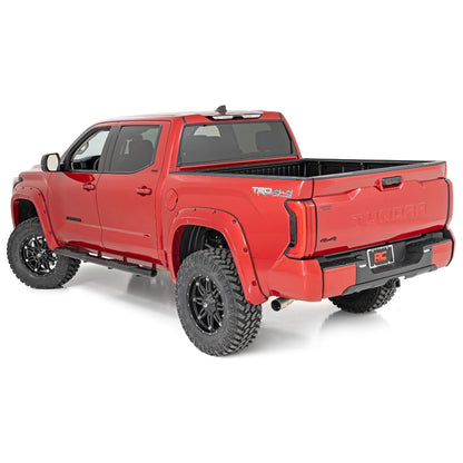 ROUGH COUNTRY Oval Nerf Steps | Crew Cab | Black | Toyota Tundra 2WD/4WD (2022-2025) | 21014