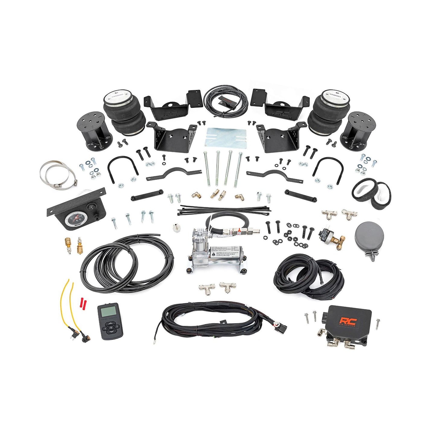ROUGH COUNTRY Air Spring Kit w/compressor | Wireless Controller | 3-5 Inch Lift Kit | Chevy/GMC 2500HD/3500HD (20- | 100345WC