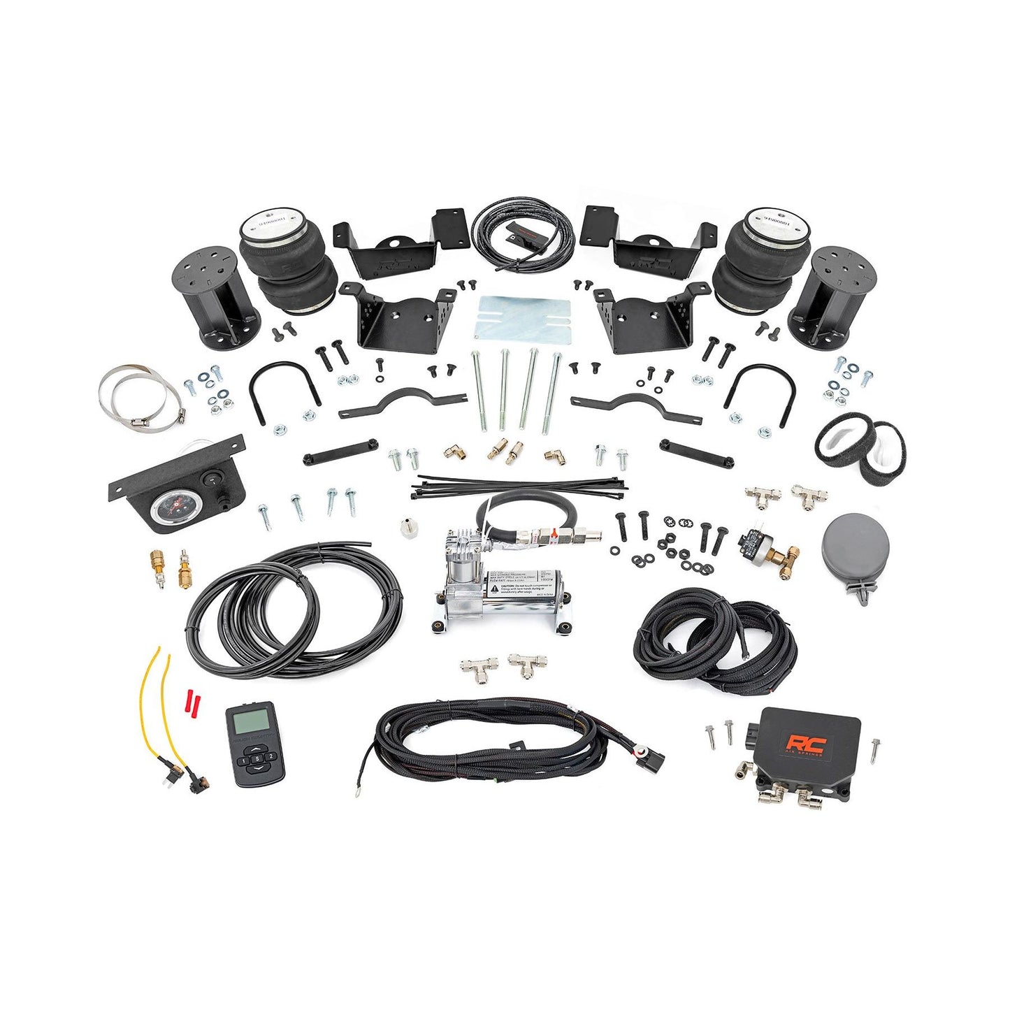 ROUGH COUNTRY Air Spring Kit w/compressor | Wireless Controller | 7 Inch Lift Kit | Chevy/GMC 2500HD/3500HD (20-25 | 100347WC