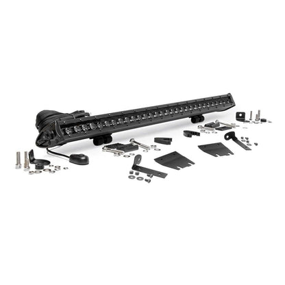 ROUGH COUNTRY LED Light Kit | Hood Mount | 30" Black Single Row | Jeep Gladiator JT/Wrangler JL (18-25) | 70054