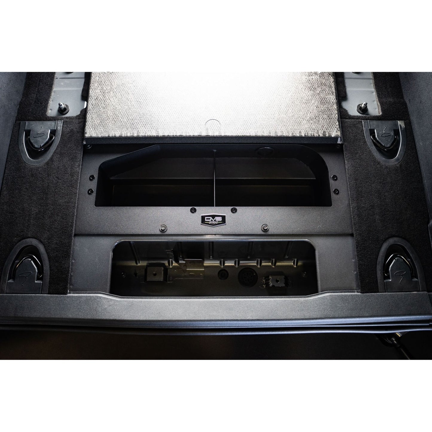 DV8 OFF-ROAD | 2021 2025 Ford Bronco Air Compressor Mount Storage Box  | CMBR-02