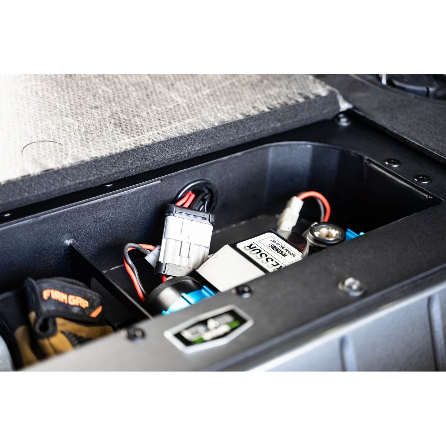 DV8 OFF-ROAD | 2021 2025 Ford Bronco Air Compressor Mount Storage Box  | CMBR-02